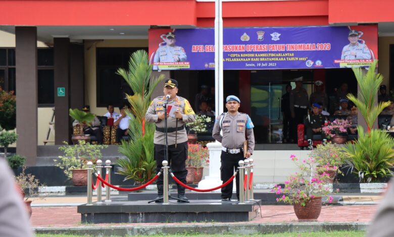 Kapolres Banggai Pimpin Apel Gelar Pasukan Operasi Patuh Tinombala 2023