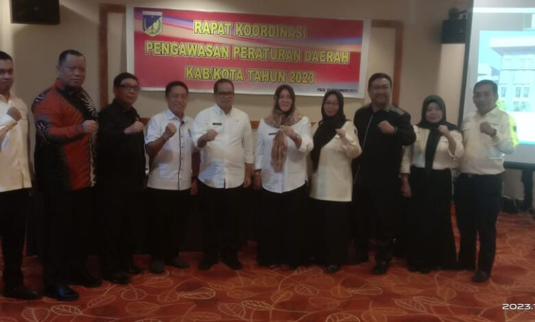 Asisten I Setda Banggai Hadiri Rakor Pengawasan Peraturan Daerah Kabupaten Kota se-Sulteng di Palu